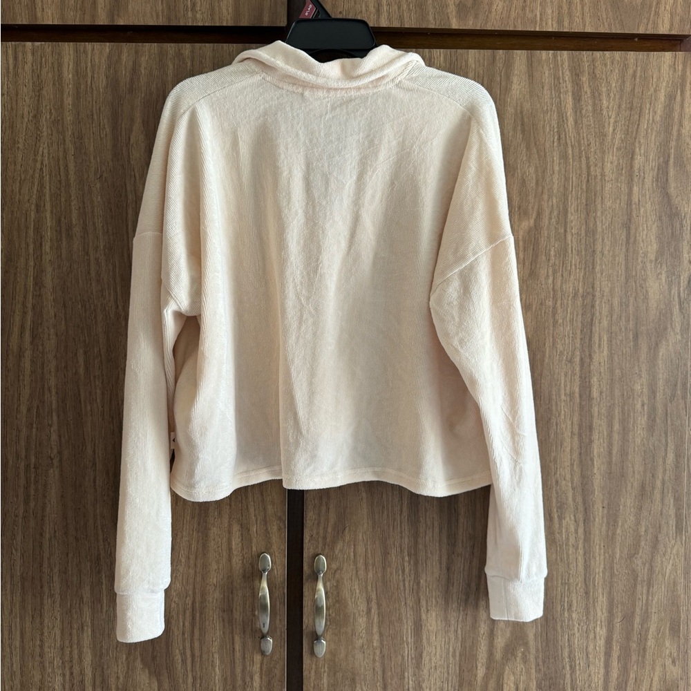 Roxy Collared And Ribbed Pullover, In A Cream Col… - image 2